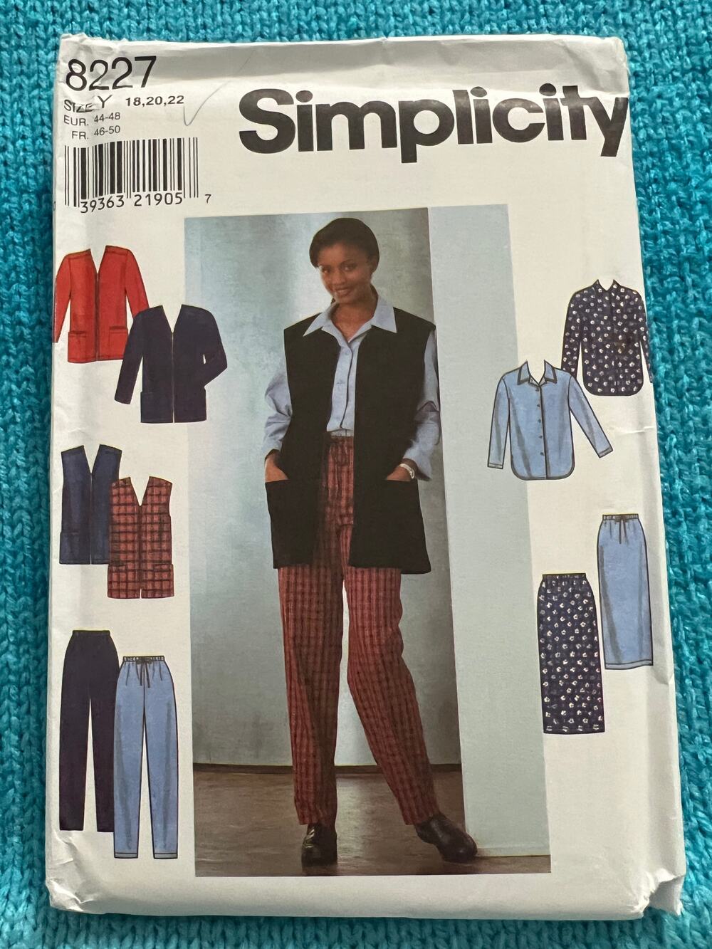 Simplicity 8227 Sewing pattern Jacket vest skirt pants size 18 20 22